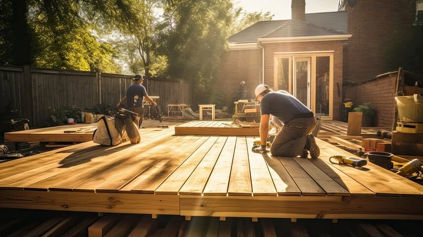 Premium natural wood deck with elegant craftsmanship in a Houston residential backyard